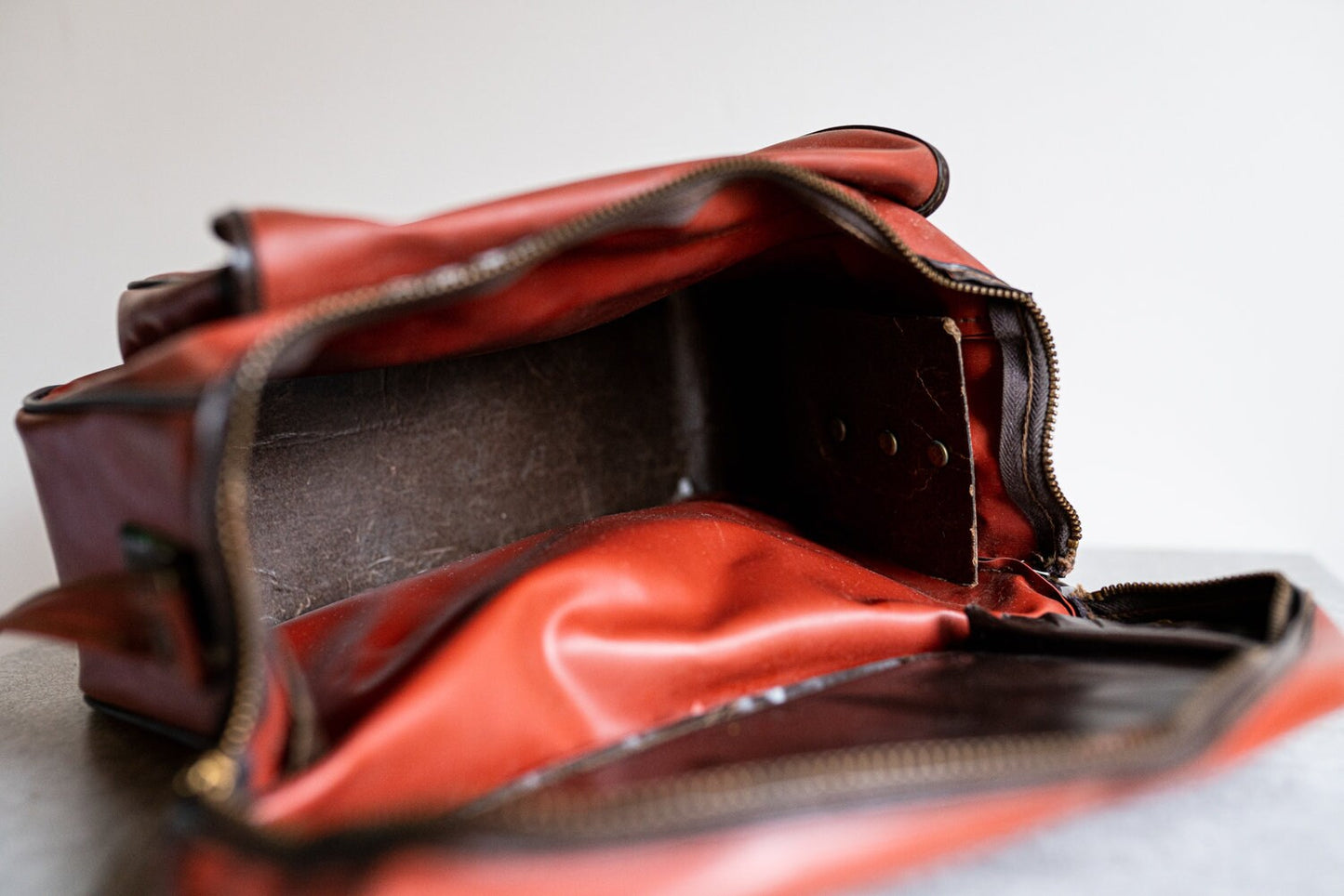 Vintage Reddish Brown Camera Bag w/ Strap - Circa 1960s