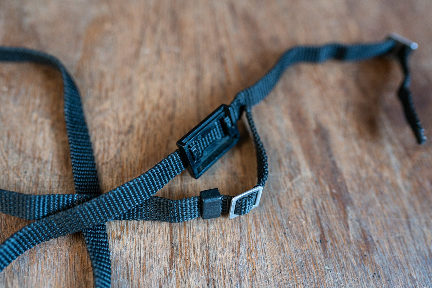 Vintage Black Camera Strap w/ Eyepiece Cover - Circa 1970s