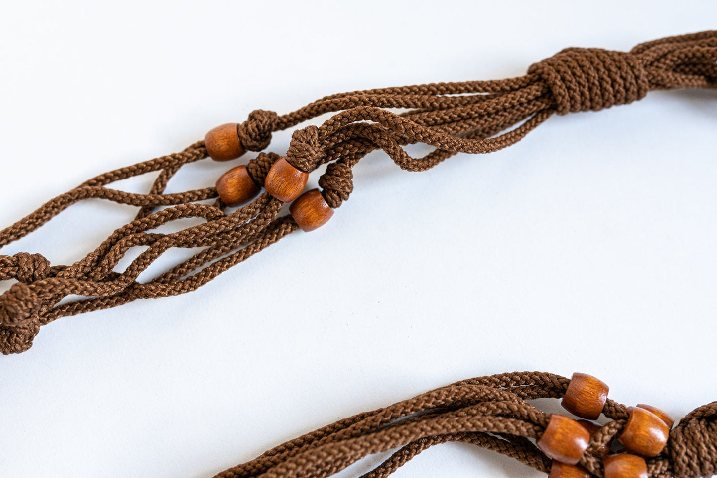 Rust Colored Plant Hanger w/ Wooden Beads