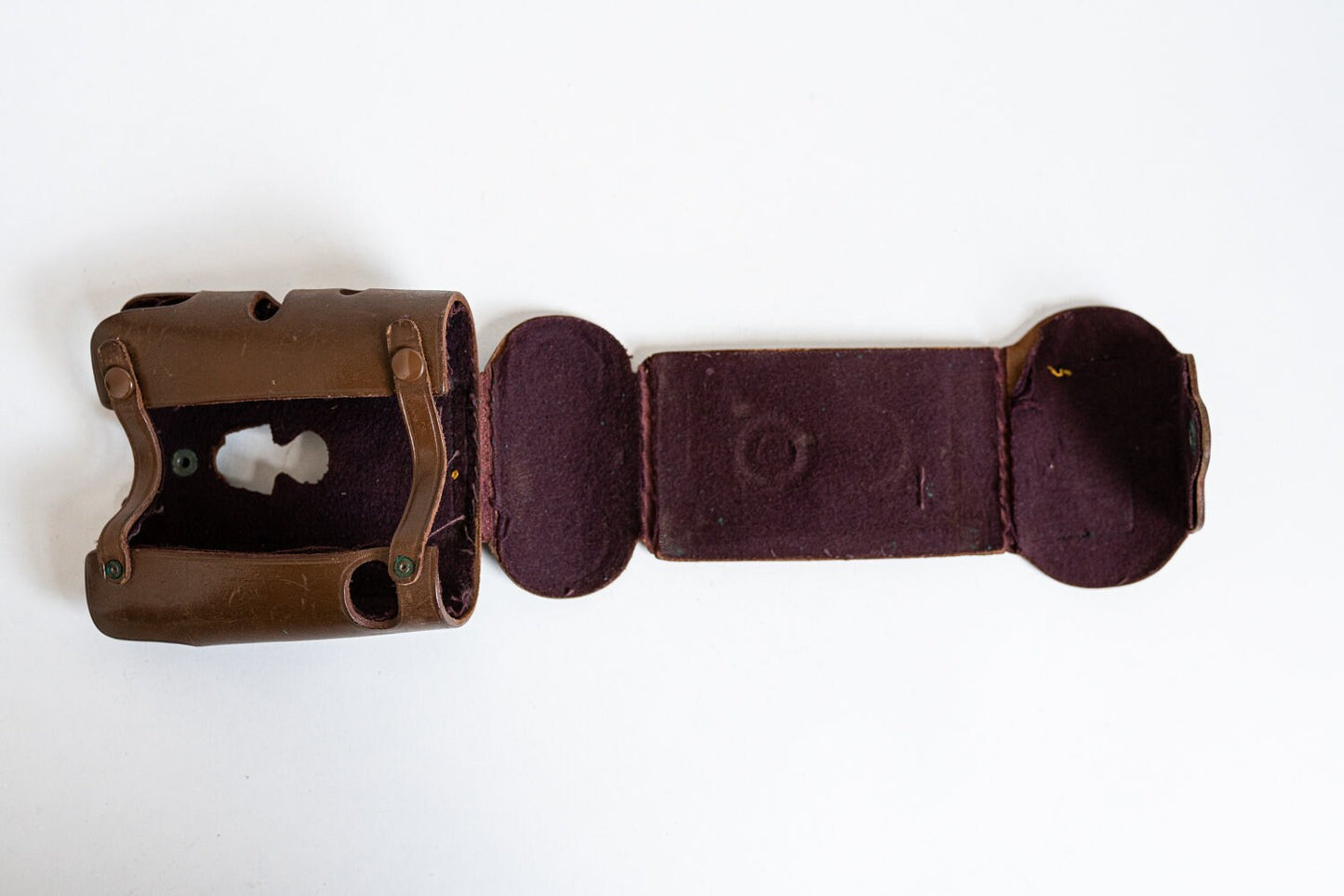 Vintage Brown Leather Fitted Camera Case