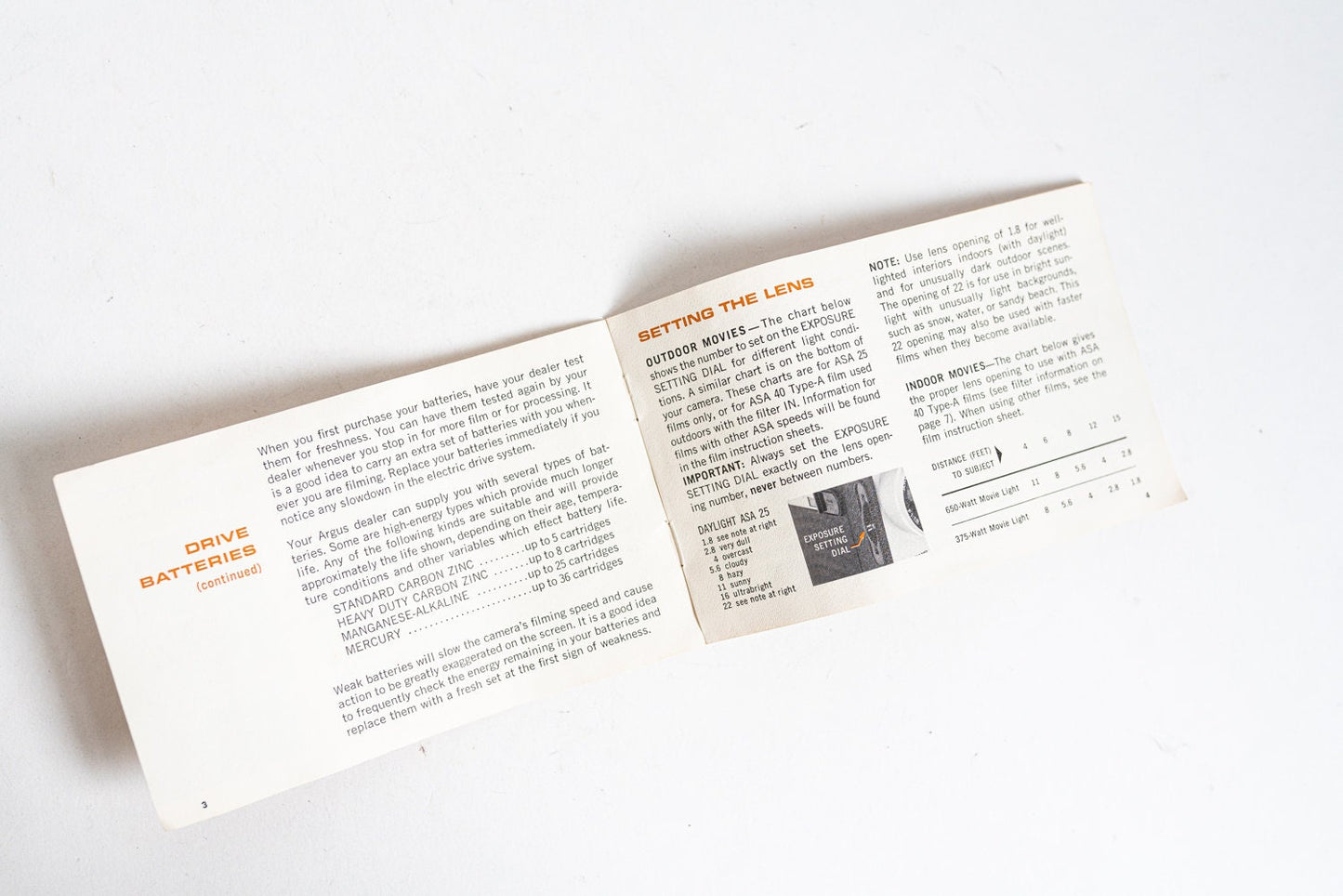 Argus 800 Super Eight Movie Camera Manual