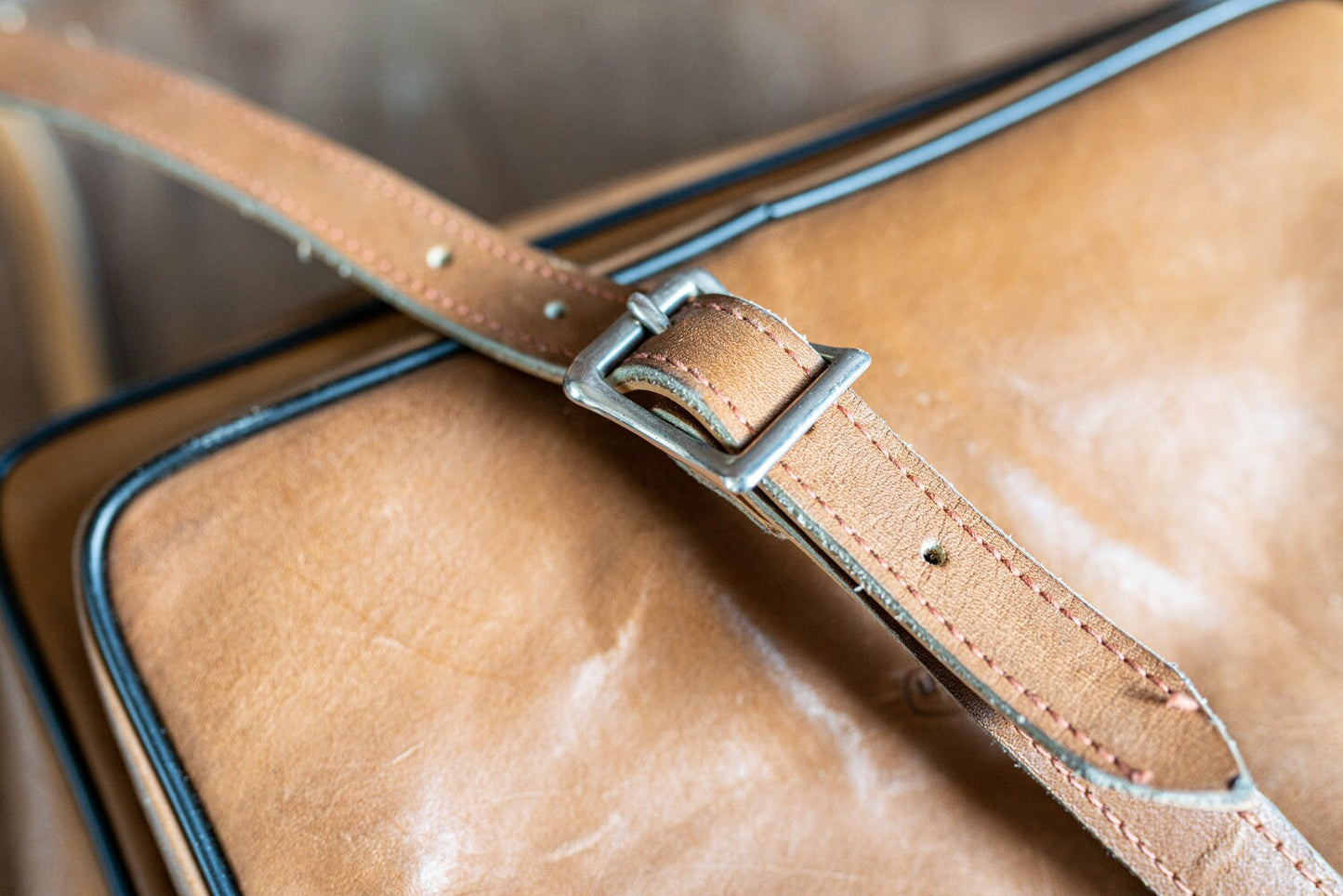 Vintage Brown Leather Camera Bag - Vintage 1970s - Perrin #8