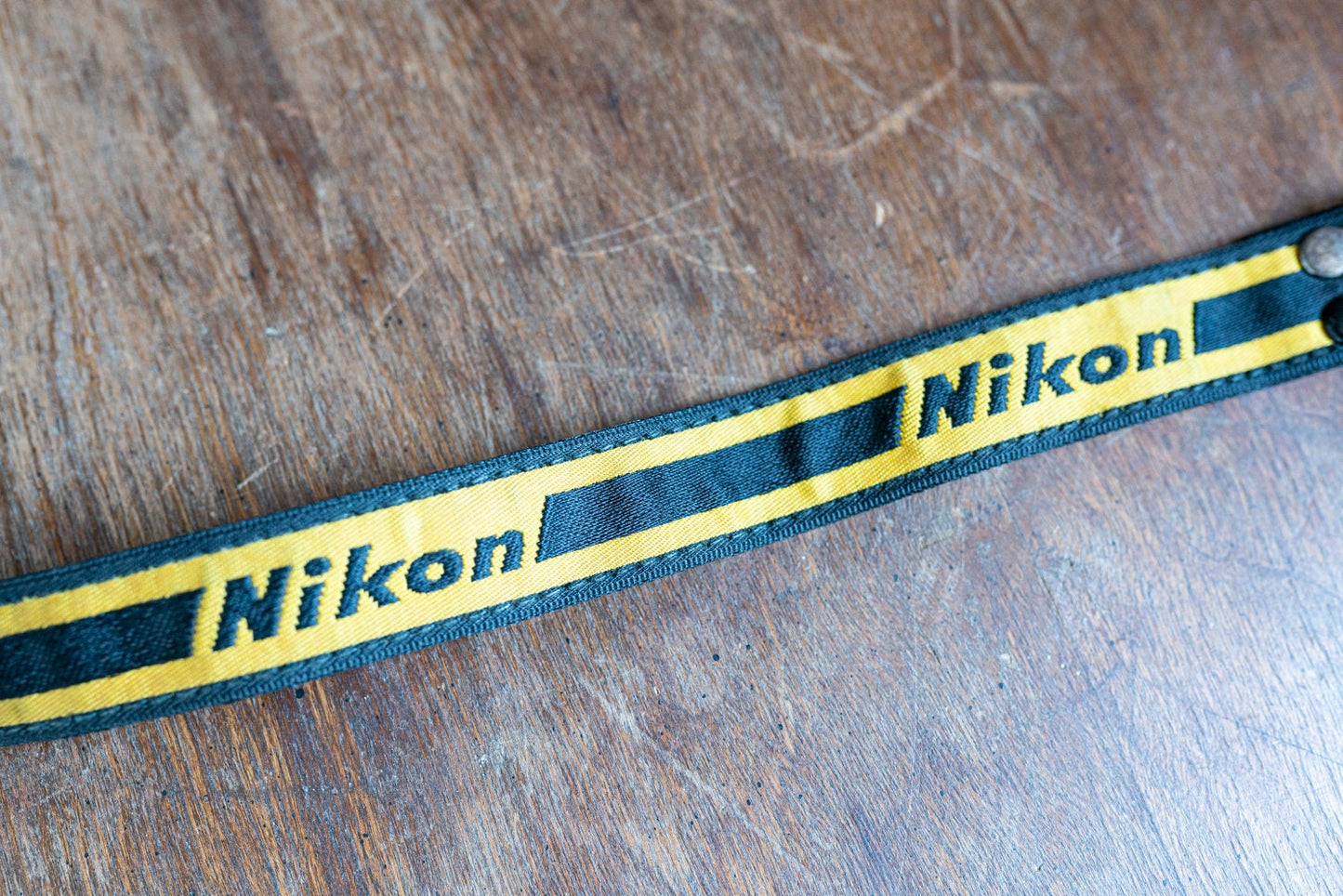 Vintage Nikon Camera Strap - Black and Gold - Circa 1970s