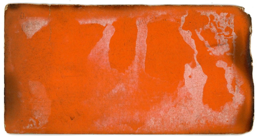 Damaged Stereoview of Masked Woman w/ Fan - Fire Damaged