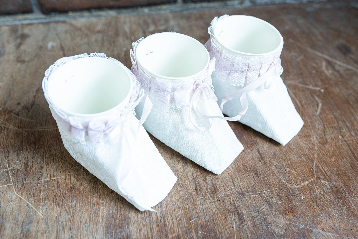 Adorable Plastic Baby Shower Gift Cups / Planters - Set of 3