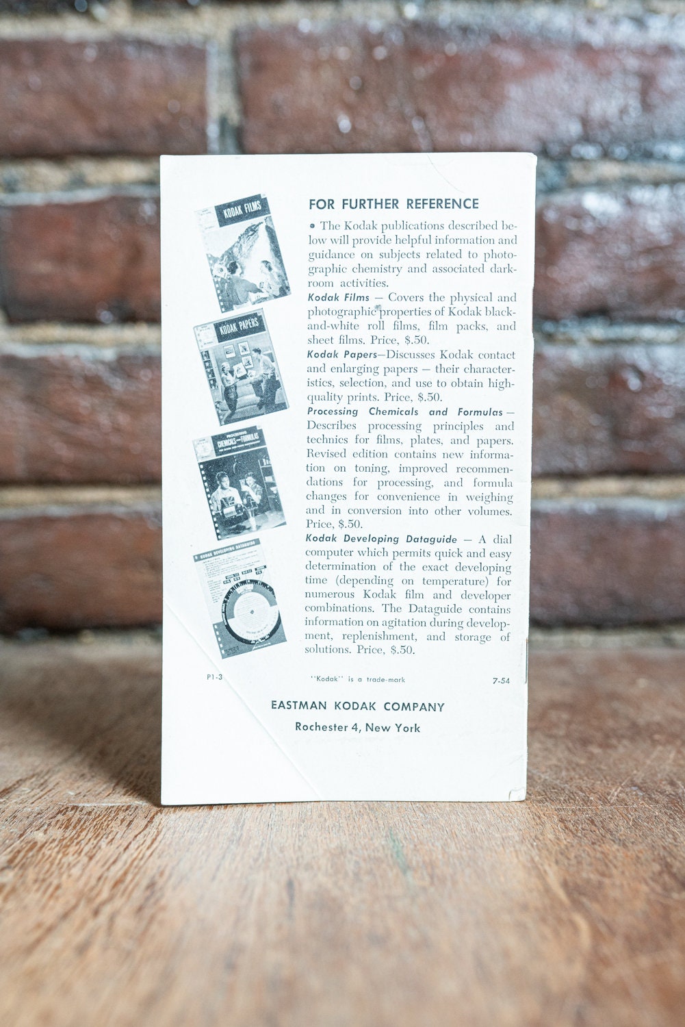 Kodak Photographic chemicals for Professional and Amateur Price Catalog