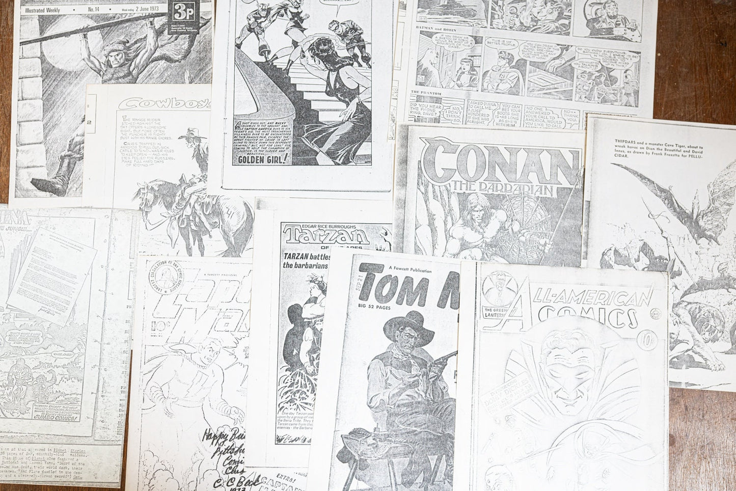 Vintage Comic Book Cover and Page Reprints - 11 Reprints