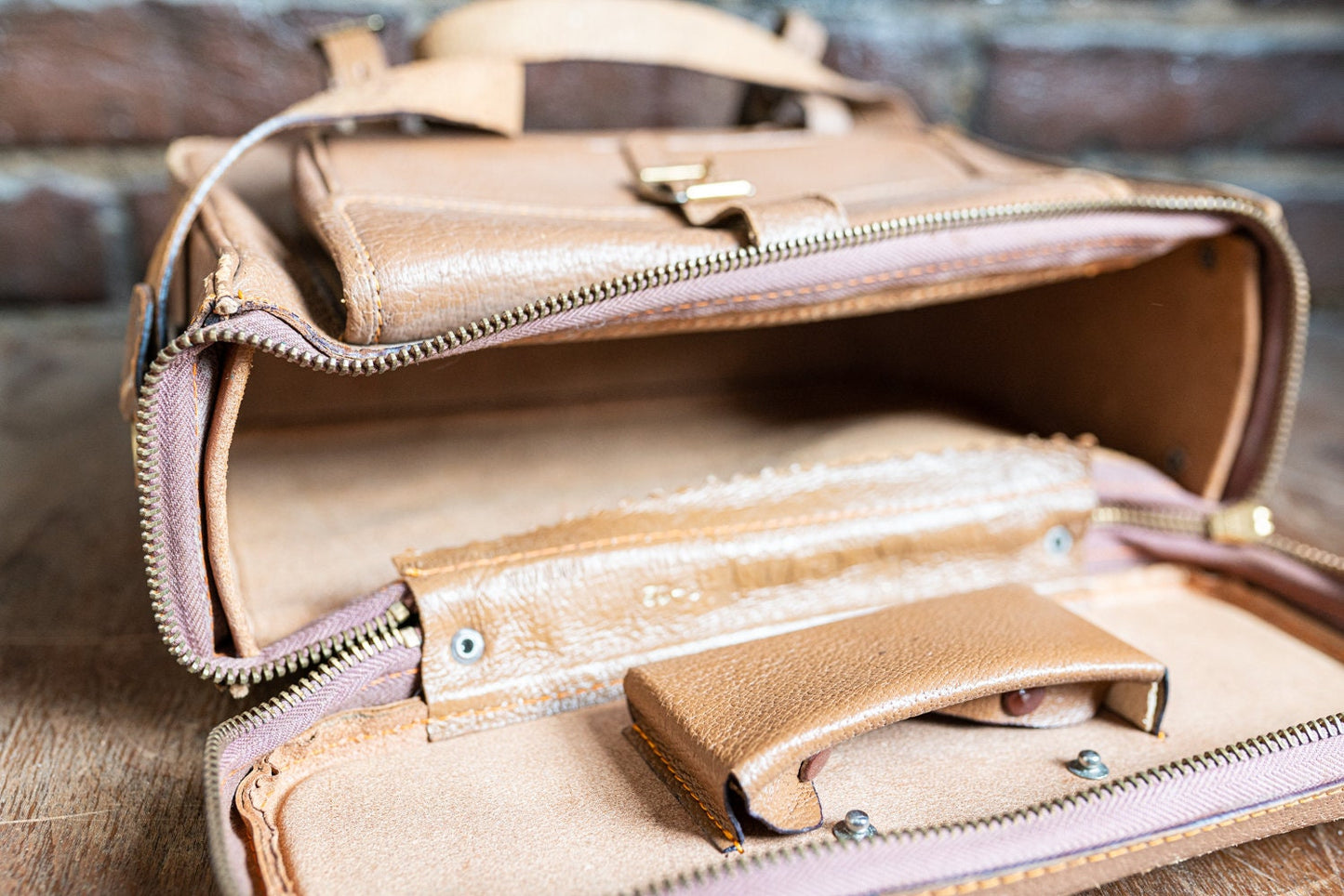 Vintage Brown Leather Camera Bag - Circa 1960's
