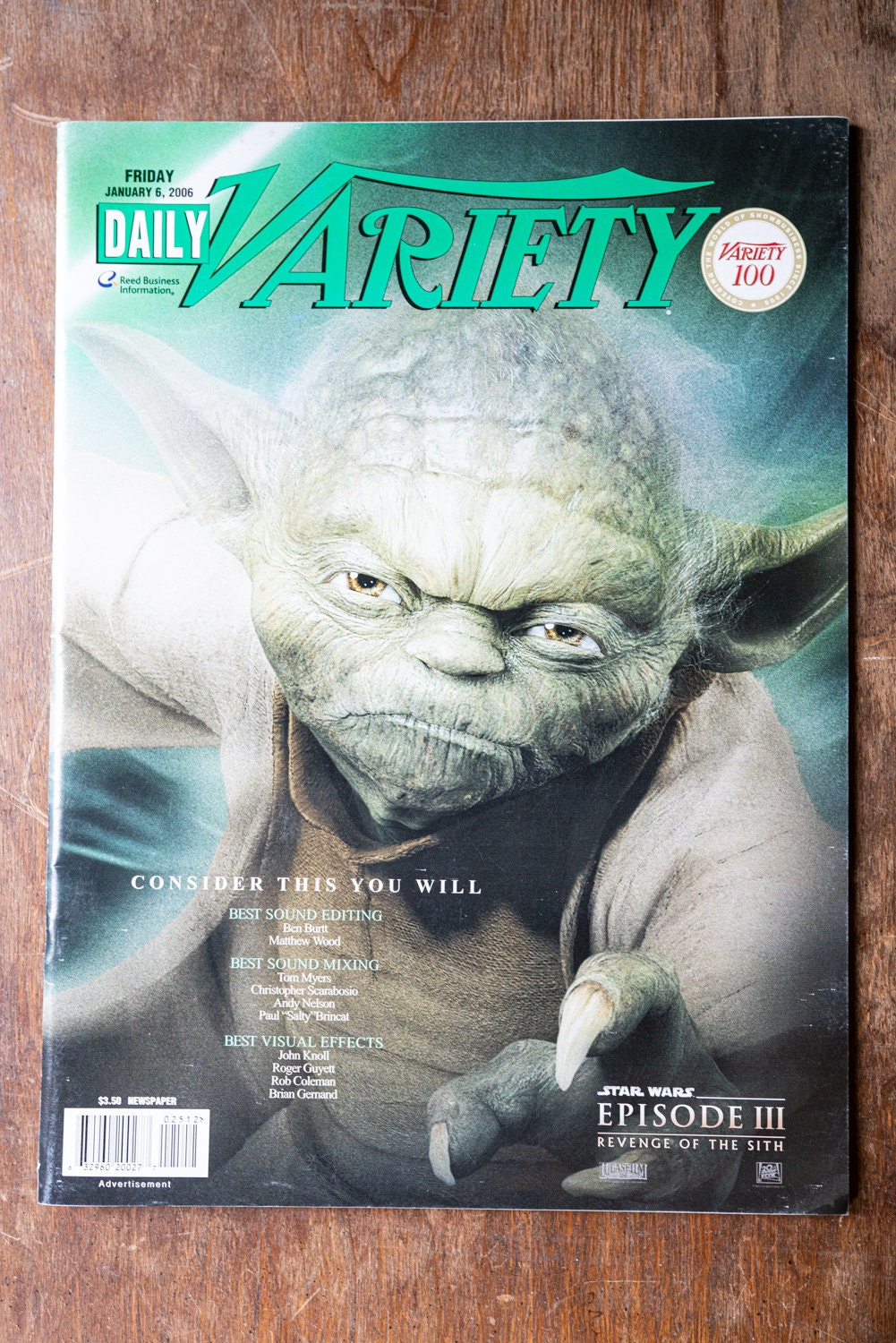 Daily Variety Magazine January 6, 2006