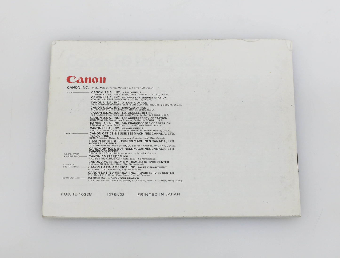 Canon FD Lenses Brochure - Canon FD Lenses in a Nutshell