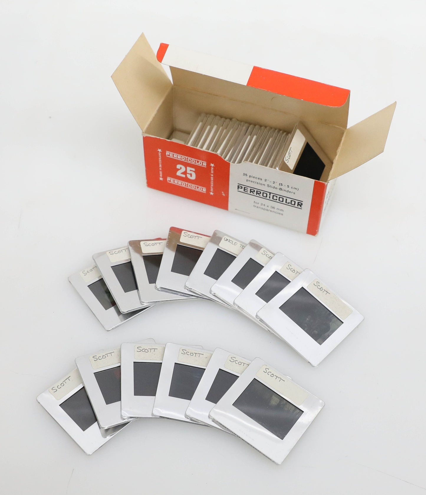 Found Film Perro Color Glass Slide Mounts 2x2 35mm - LOT OF 40