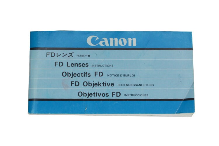 Vintage FD Lenses Canon Instructions Manual / Booklet