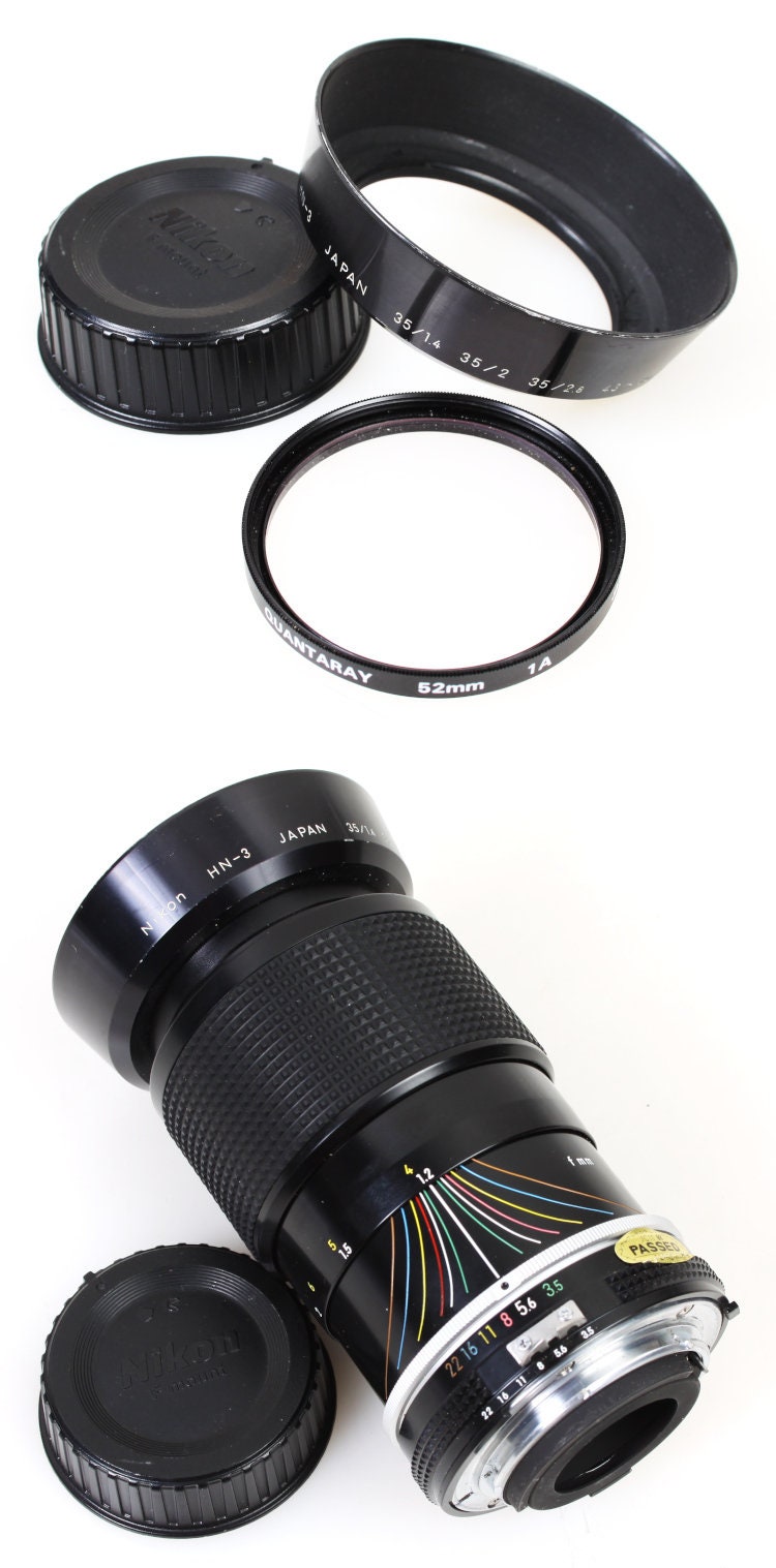 Nikon em/fm/fe/fa/f3 zoom 43-86mm f/3.5ais lens with accessories