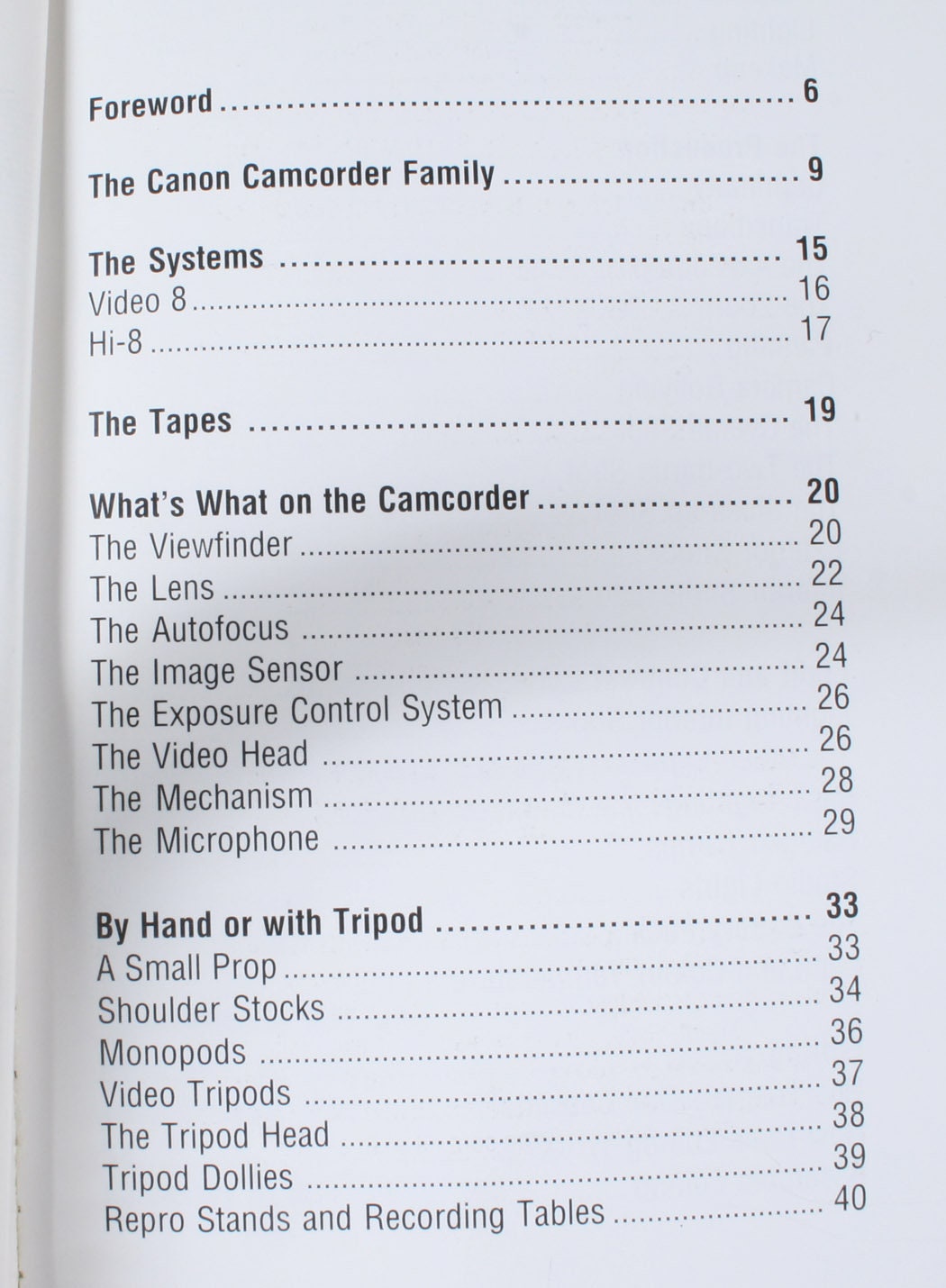 Canon Camcorders Hove Video Handbook