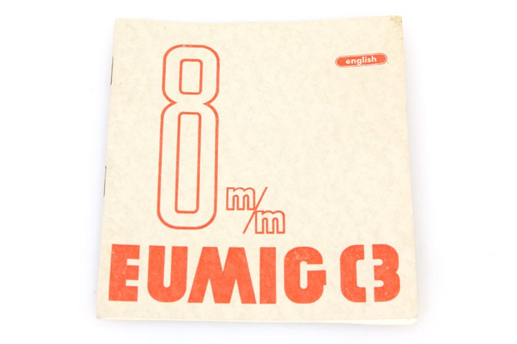 Eumig C3 8mm Owner's Manual C1959 Original