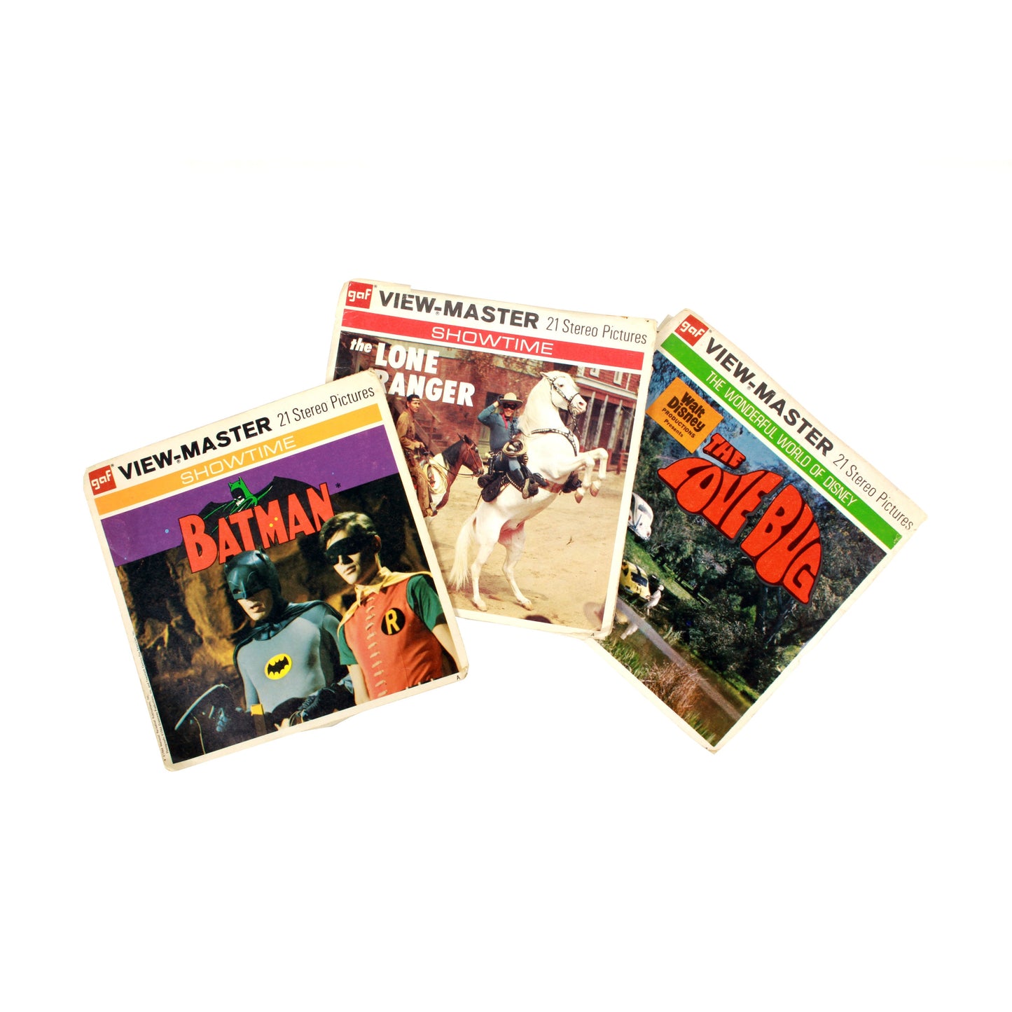View Master Stereo Pictures 3 Sets - Batman Lone Ranger Love Bug