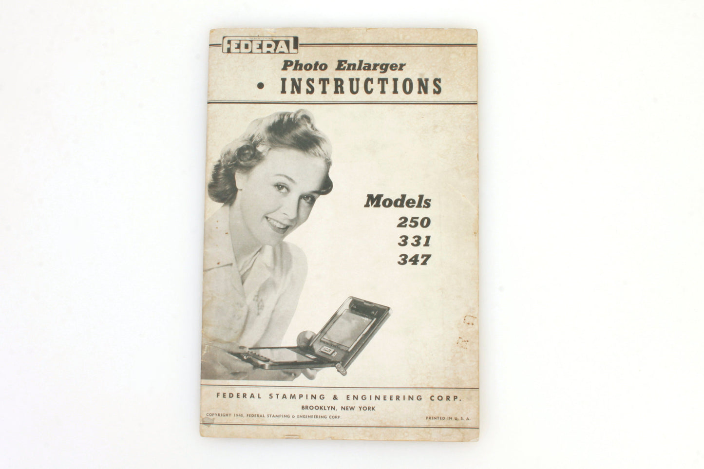 Federal Photo Enlarger Instructions