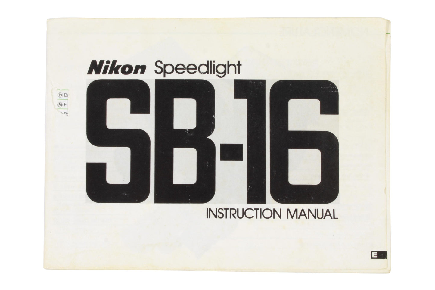 Nikon SB-16 Flash Manual FREE SHIPPING