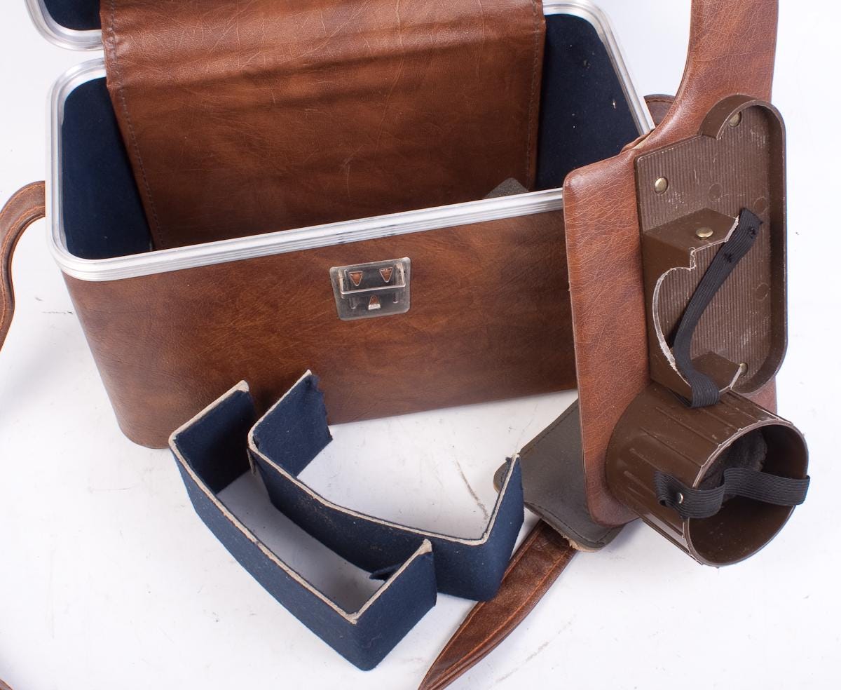 Camera Case w/ Strap, Vintage, Brown. Not Real Leather