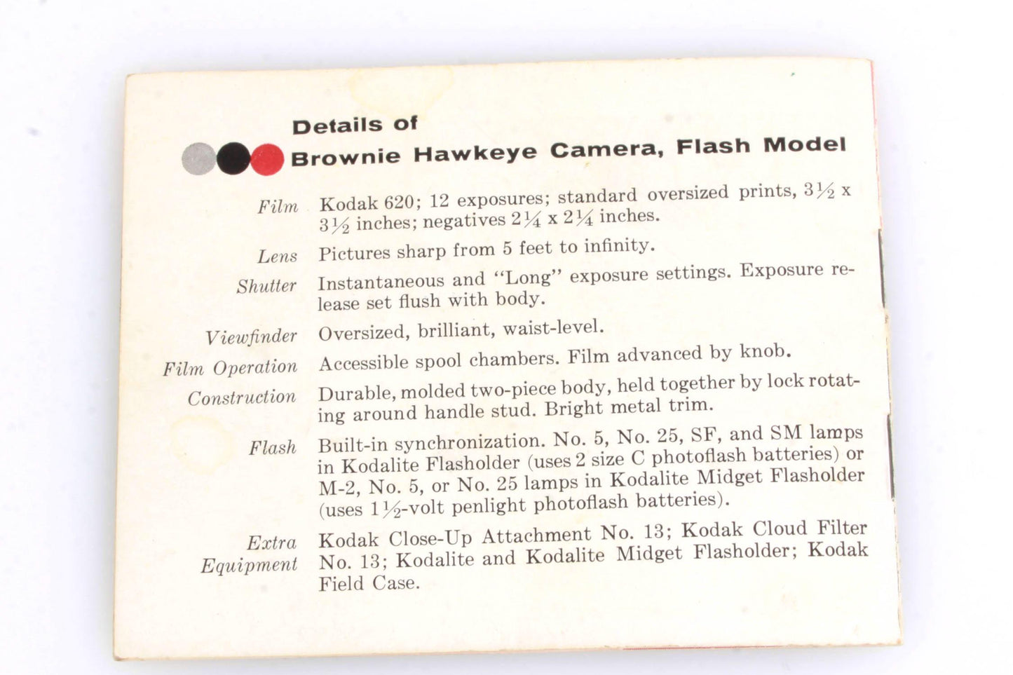 Kodak Brownie Hawkeye Camera Manual