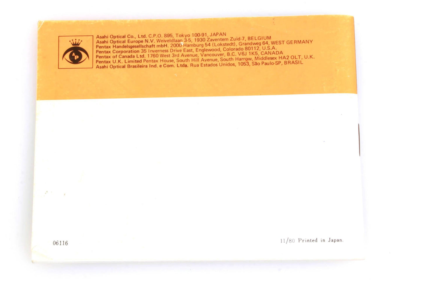 Pentax SMC Lens Booklet
