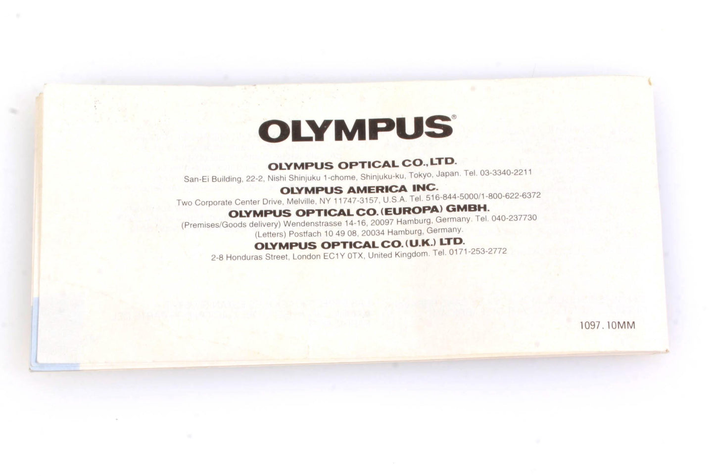 Olympus LT Zoom 105 Panorama Instruction booklet