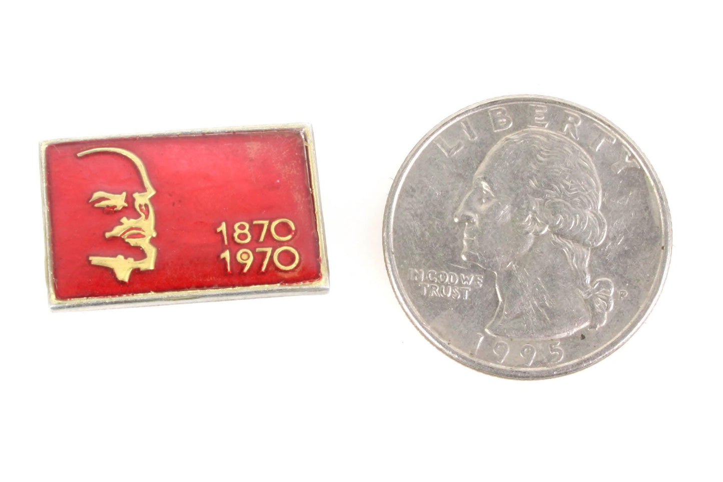 Red Lenin Flag Pin