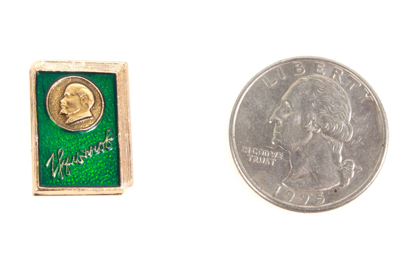 Green Lenin Square Pin