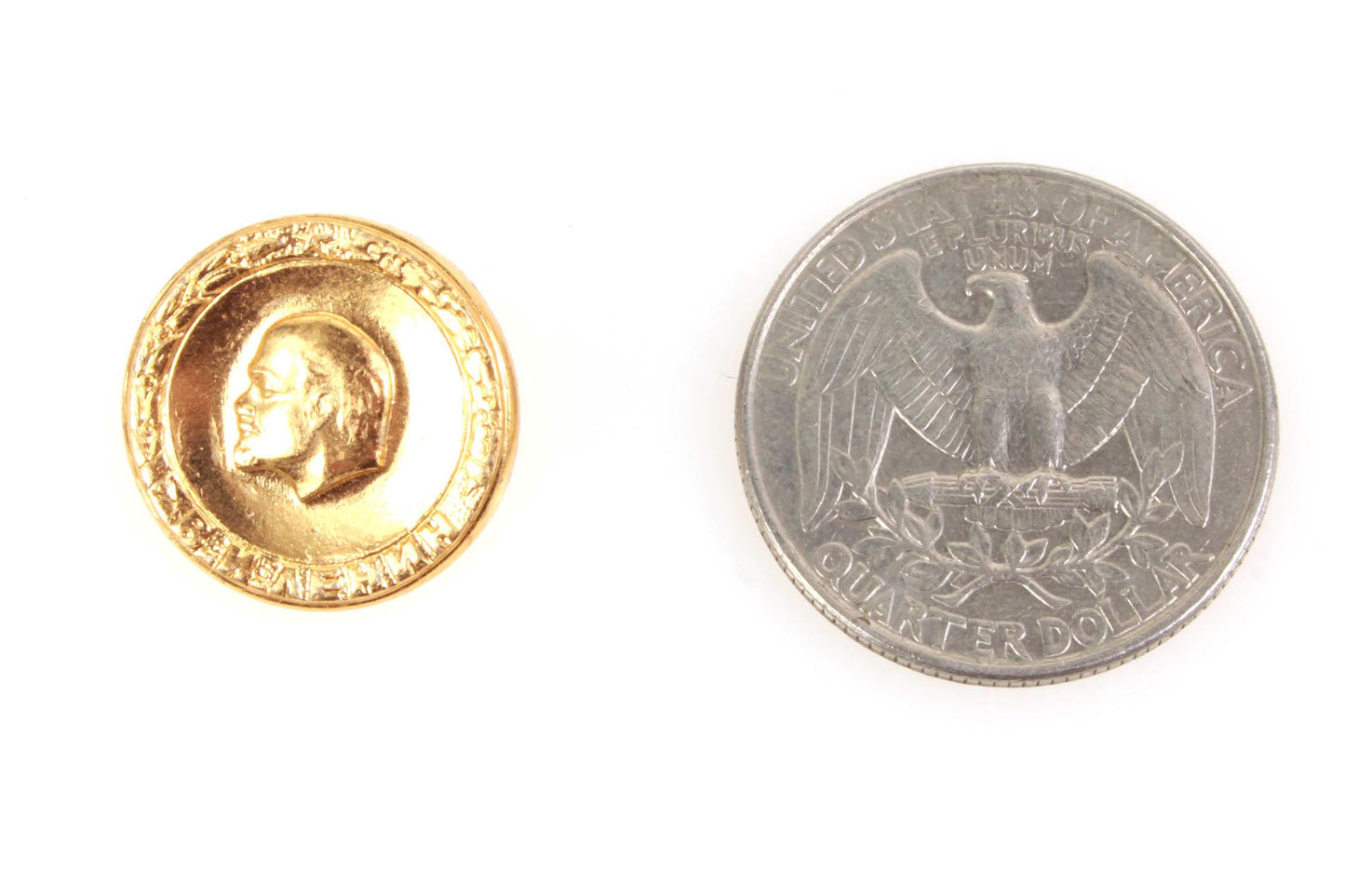 Bronze Circle Lenin Pin