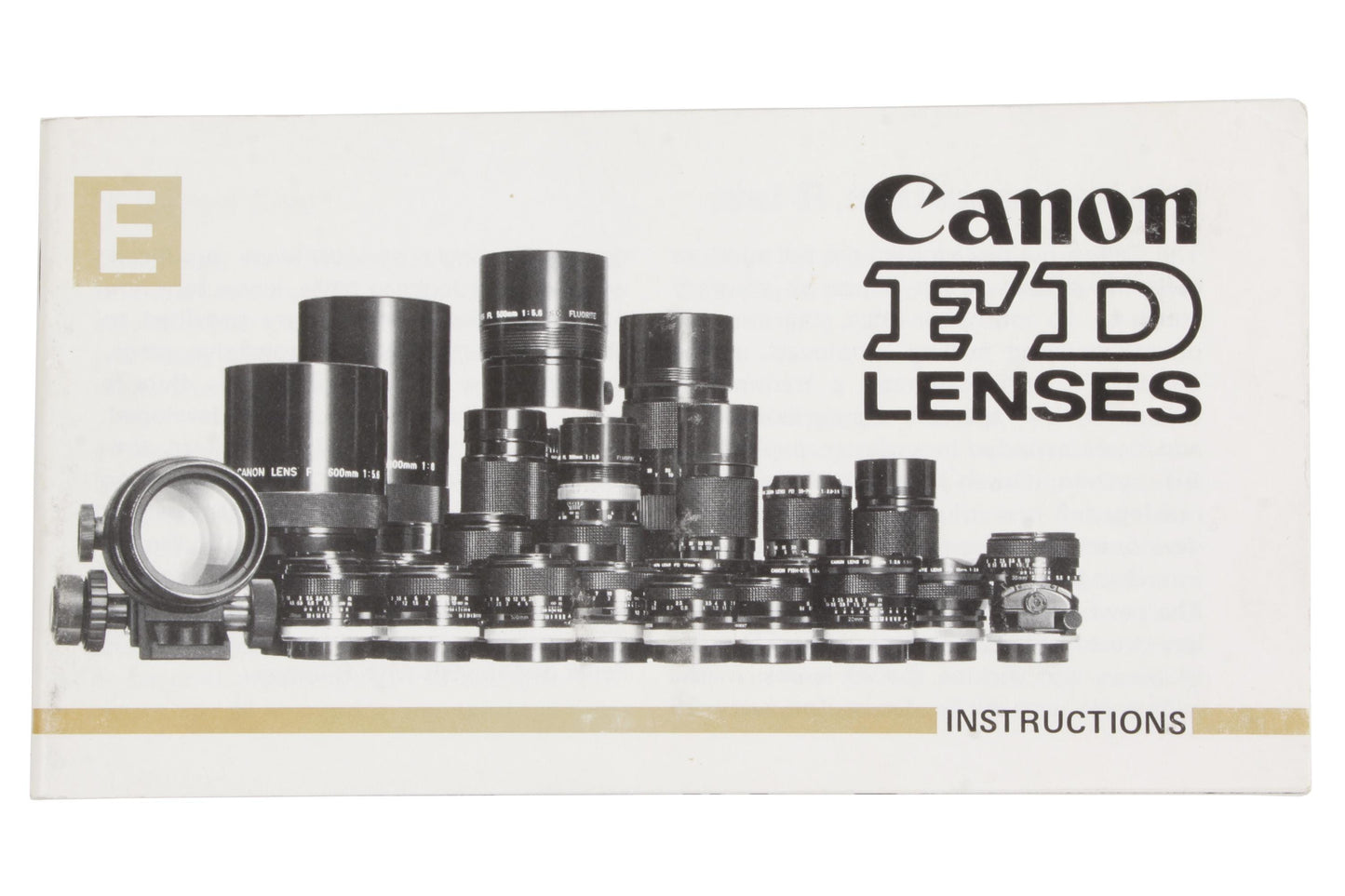 Canon FD Film Lenses Instructions 43 Pages