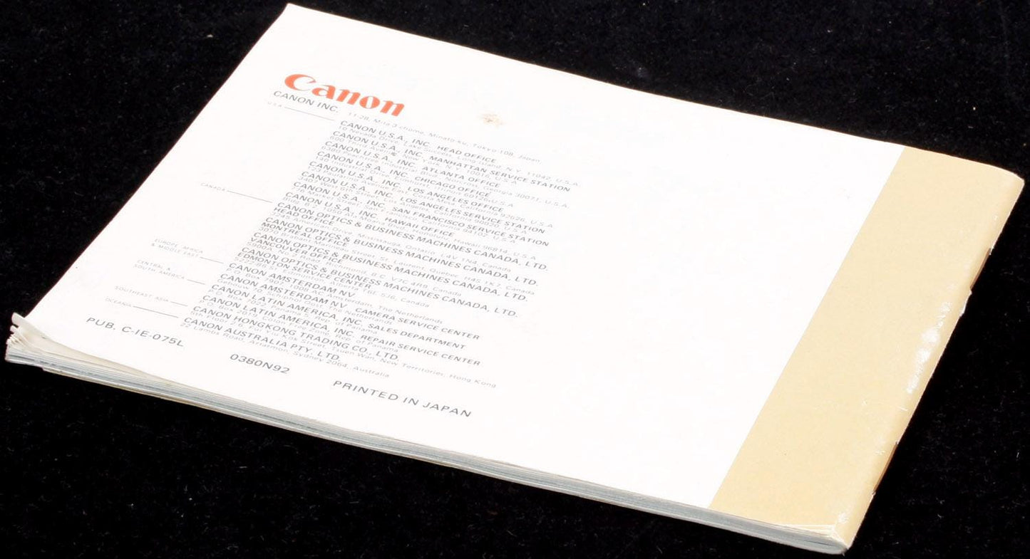 Canon Interchangeable Lens Book