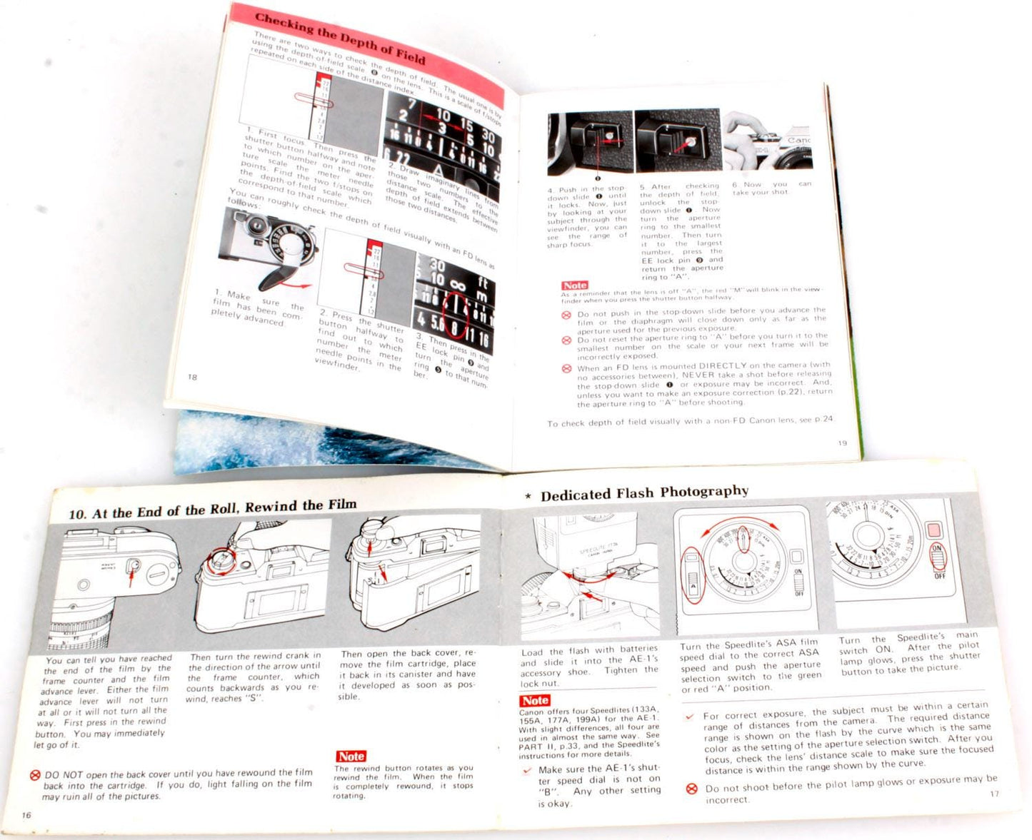 Canon AE1 Owner Manual Set of 2