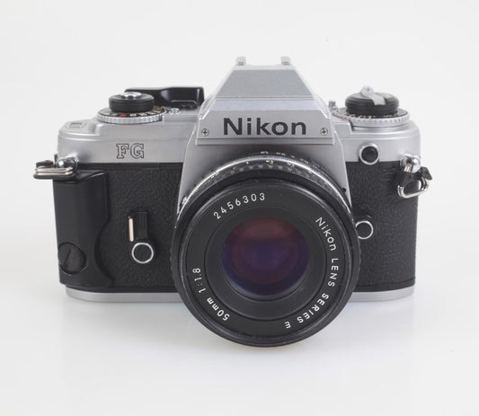 Nikon FG Student Film Camera Bundle w/50mm Lens, 2 Rolls of Ilford HP5 35mm Film