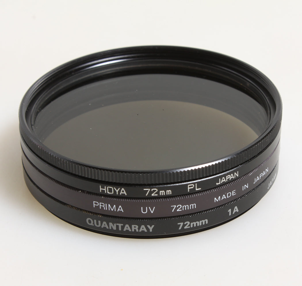 HOYA 72MM FILTERS, SET OF 3, POLARIZER, SKY AND UV