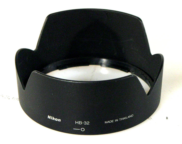 Genuine Nikon HB-32 Lens Hood - Bayonet Mount, F-Mount Replacement, Used Good Condition, Reduces Flare