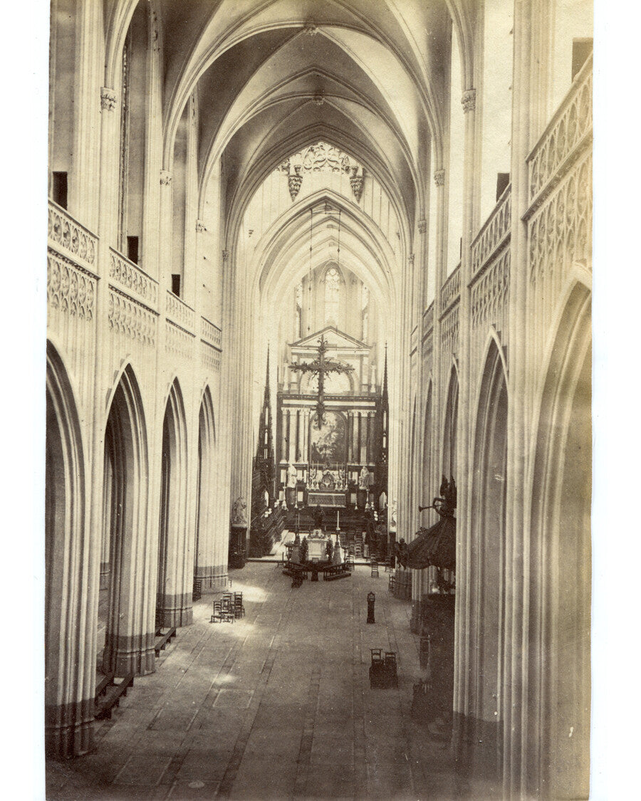 Vintage Notre Dame Cathedral Interior 8x10 Photo Print - Elegant Architectural