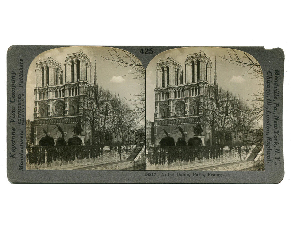 Vintage Notre Dame Paris France 8x10 Photo Print - Reprint of Historic Landmark Image