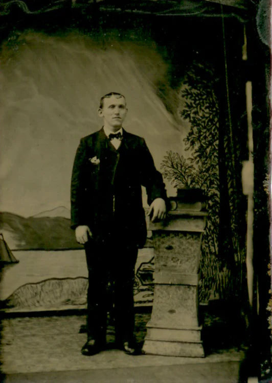 MAN IN BOW TIE - TINTYPE