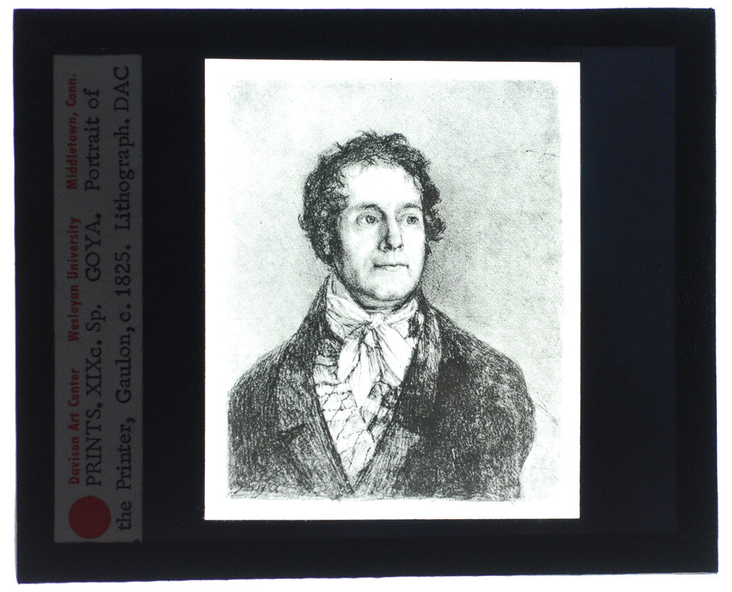 GAULON, THE PRINTER BY GOYA. PHOTO ON GLASS. LANTERN SLIDE.