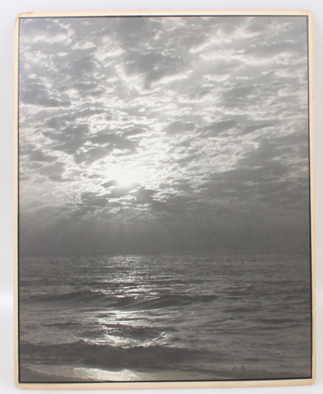 Sun Setting on the Sea 16x20 Silver Print Vintage Photograph Original Piece