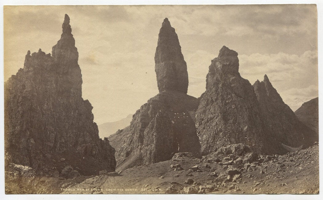Vintage albumen photograph: Storr Hill, Scotland, 4.5 x 7.5 in, unmounted, circa
