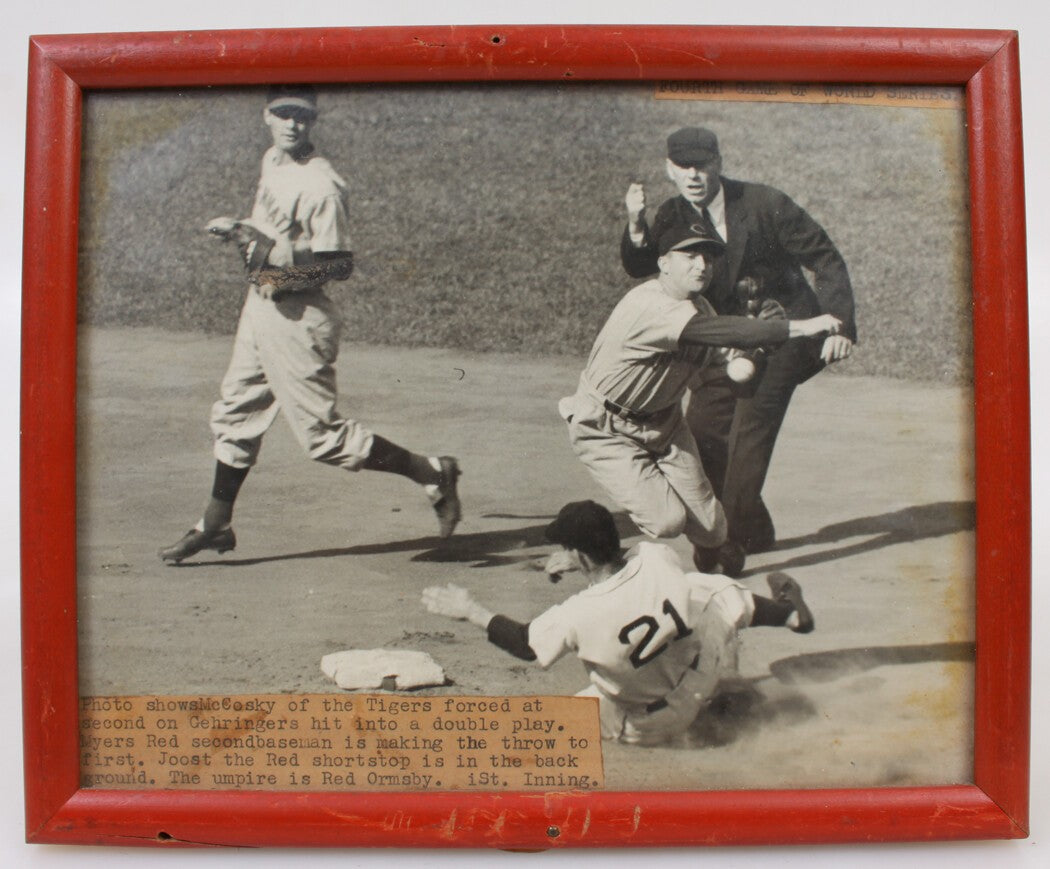 Vintage 1940 World Series Framed Photo: Detroit Tigers vs Cincinnati Reds,