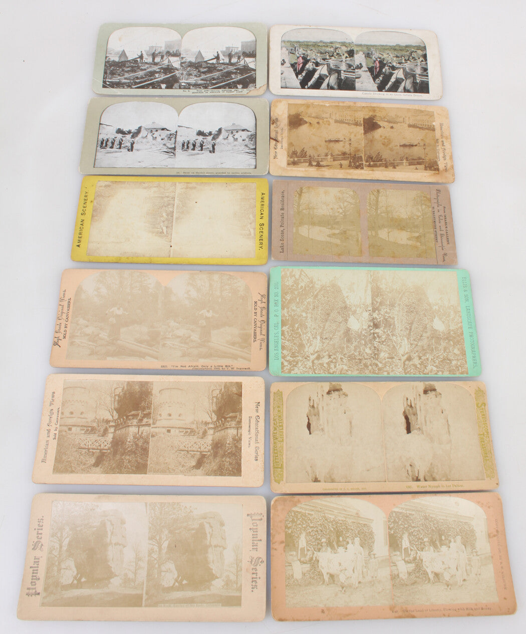 AMERICAN LIFE, STEREOVIEW. LANDSCAPE, DOMESTIC LIFE. 12 SET.
