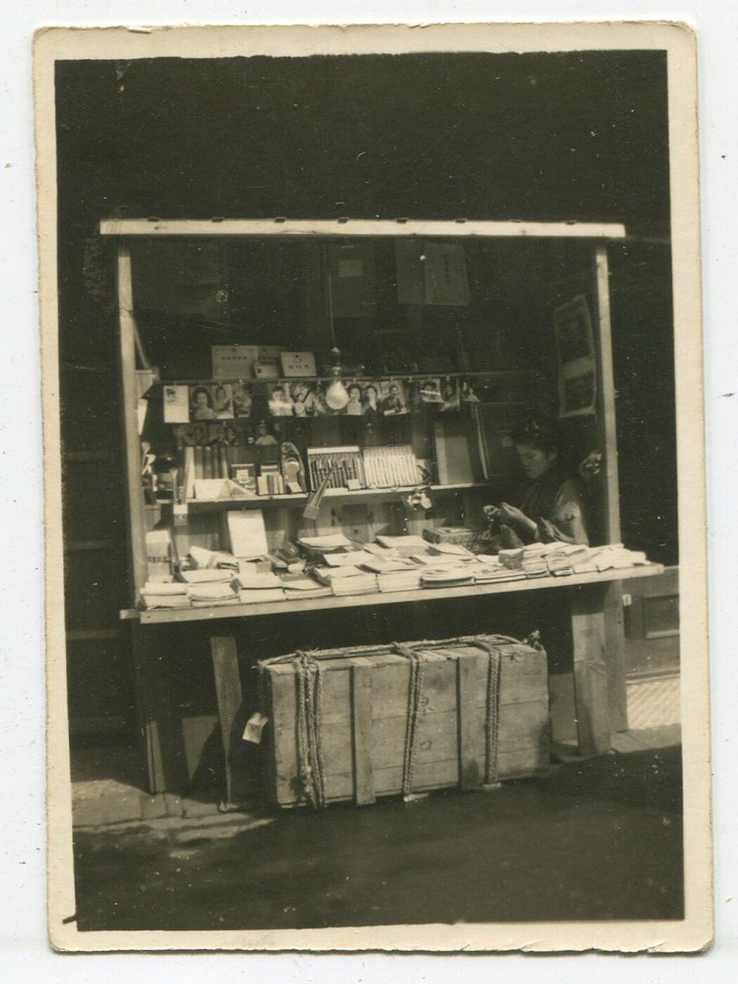 Vintage 1940s Newsstand Photograph - Silver Print 3.25x2.25, Ephemera Wall Art,