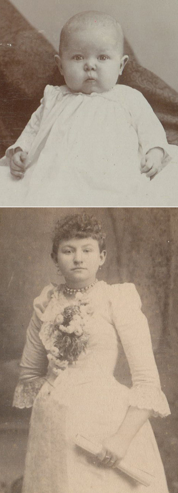 HIDDEN MOTHER HOLDING BABY. CABINET CARD, KENTON, OHIO.