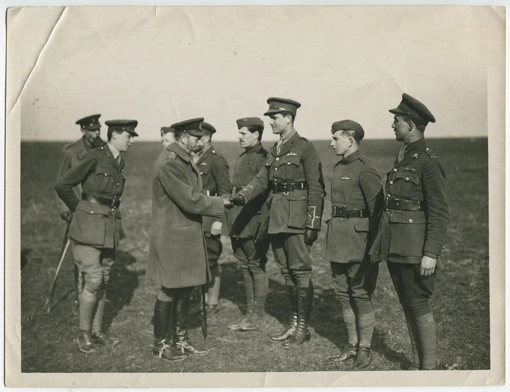 Vintage WWI Photo: British Troops in Dress Air Core Uniforms Reviewed by King