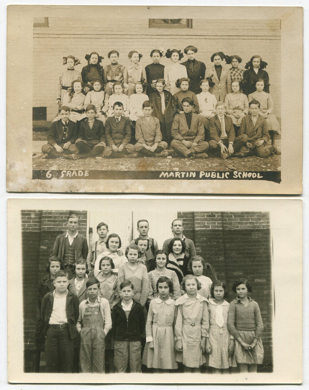 Gorgeous Vintage 1900s130s School Photo Postcards, 2-Set Group of Students,