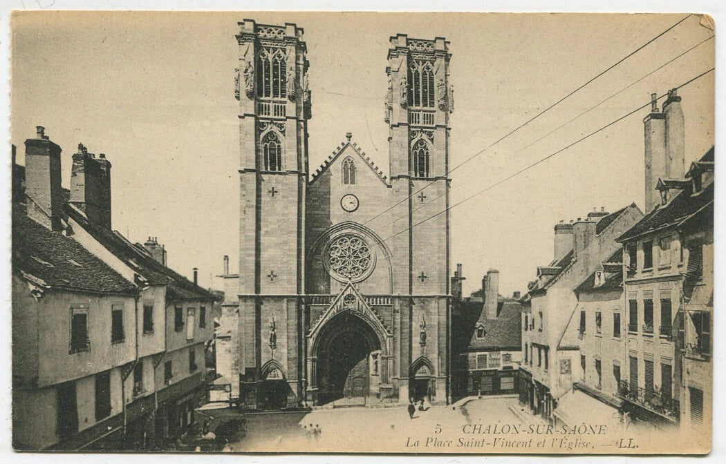 CHALON SUR SAONE, FRANCE. ARCHITECTURAL, STREET SCENES. LITHO POST CARDS, 13 SET