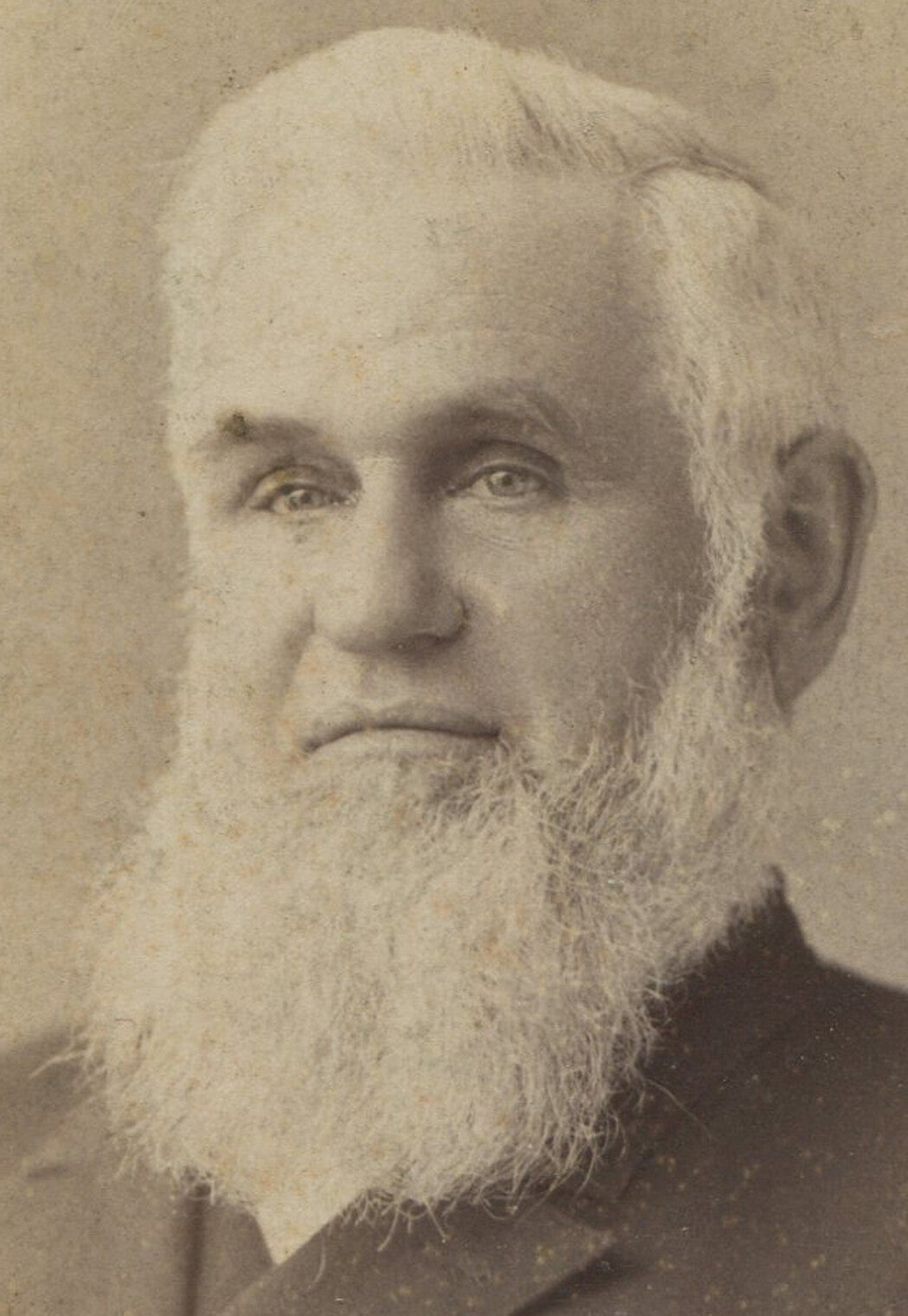 MAN WITH THICK WHITE HAIR AND BEARD. CABINET CARD. WASHINGTON, D.C.