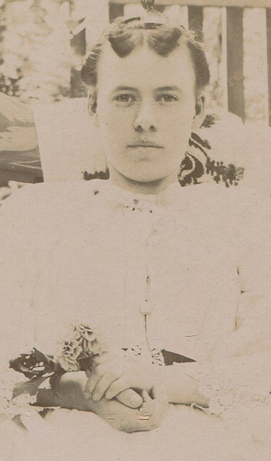Vintage Cabinet Card Portrait: Poised Garden Boss Woman, Early 20th Century Wall